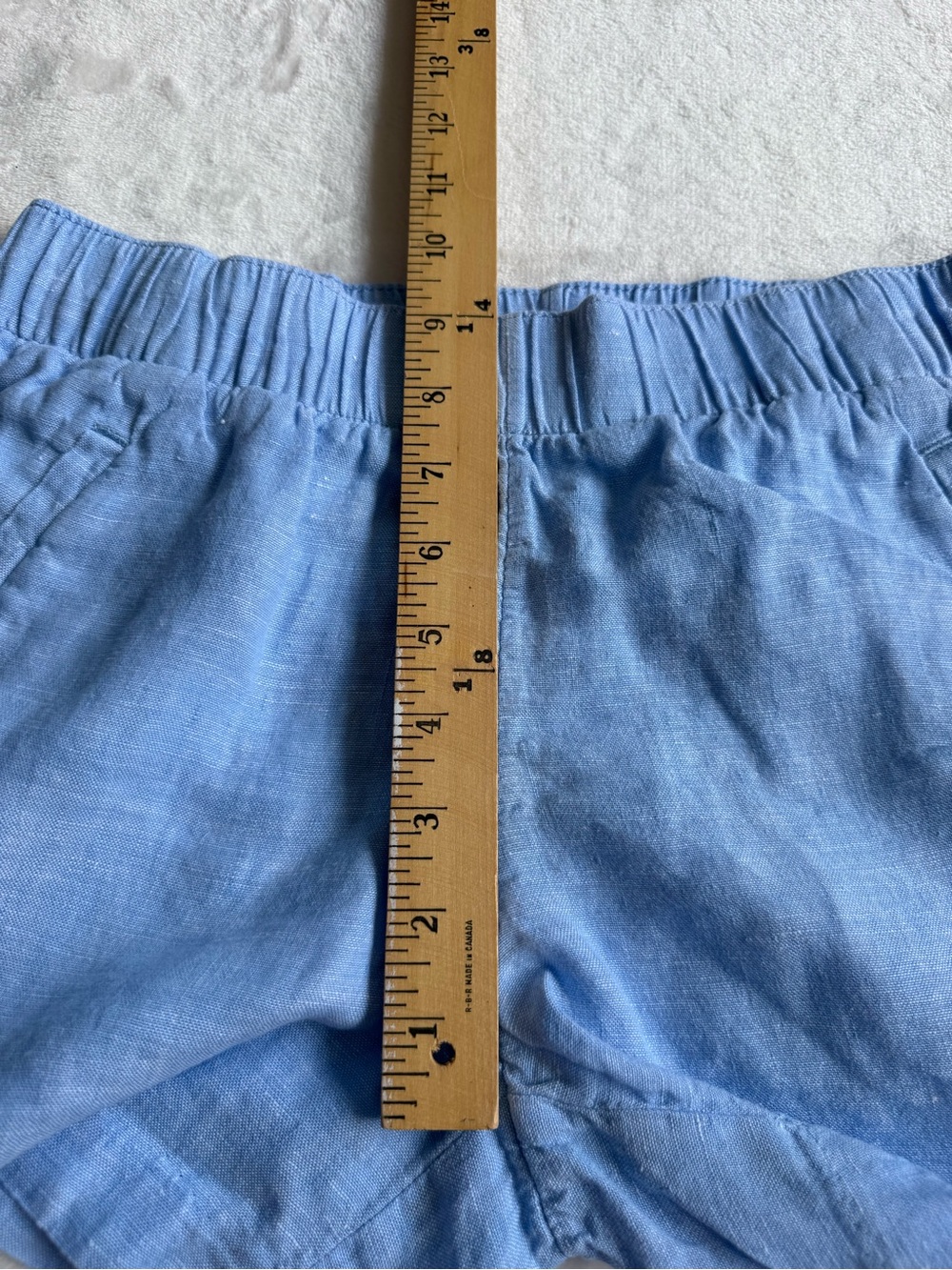 Lilly Pulitzer Light Blue Linen Elastic-Waist Shorts - Picture 9 of 10